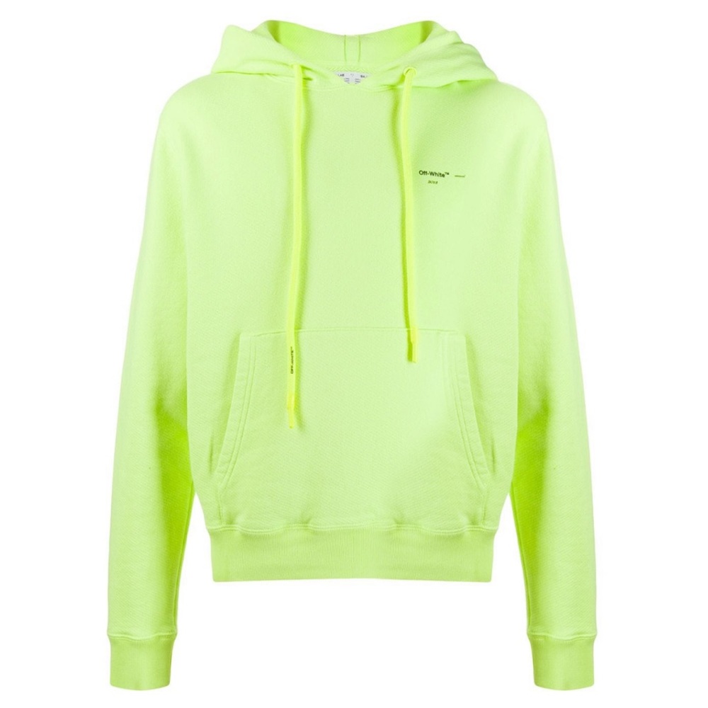 *SOLD* Off-White Neon Yellow Green Logo Hoodie